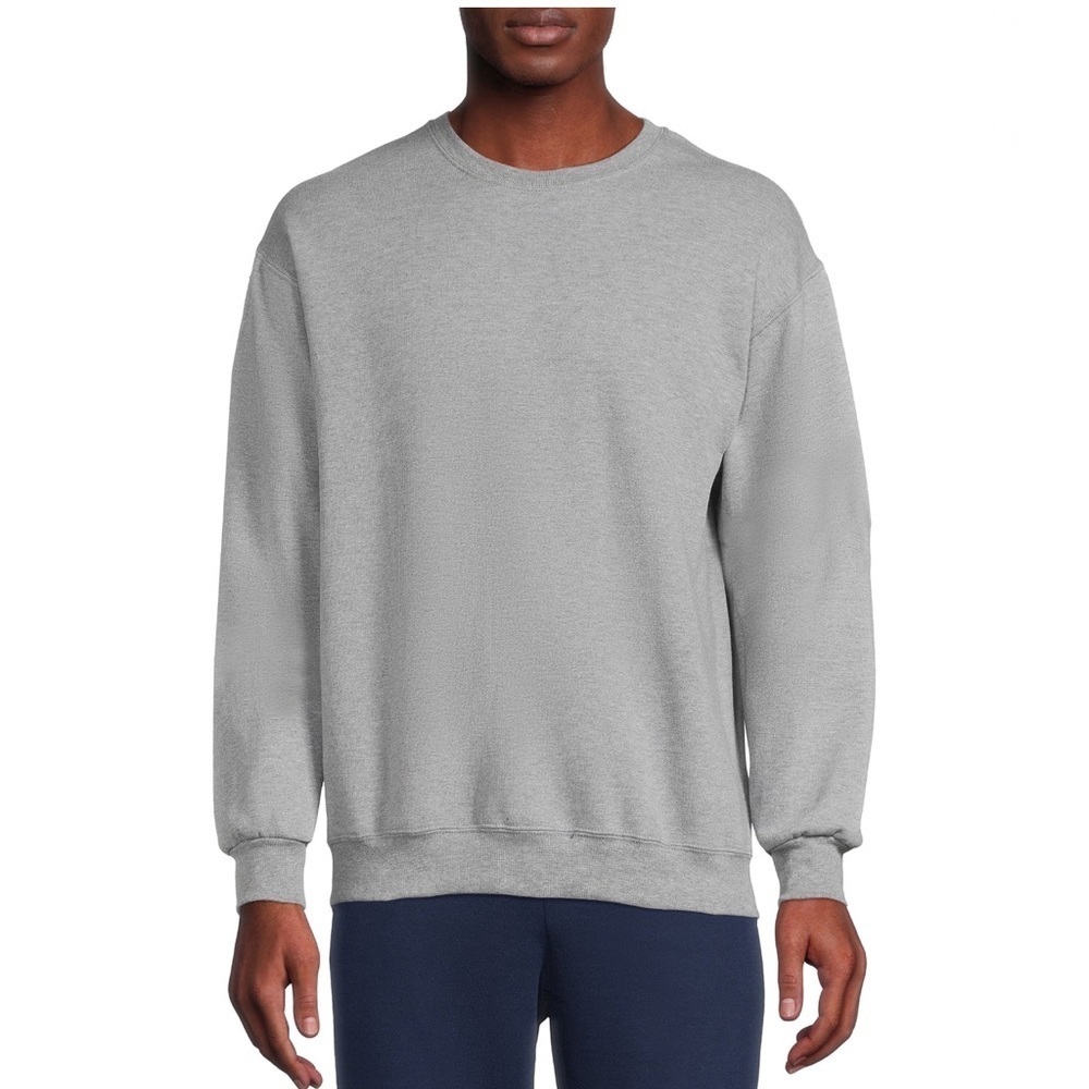 Athletic Works Men's Gray Fleece Crewneck Sweatshirt, Size XL